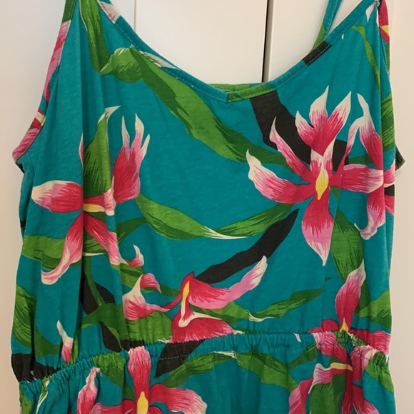 Green and Pink Floral Dress - Picture 3 of 4